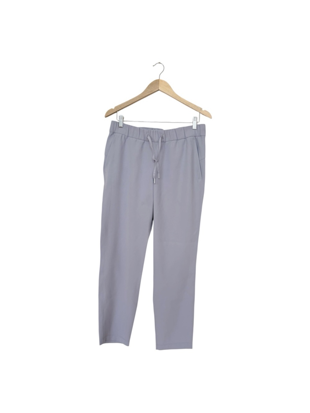 Lululemon Light Gray “On The Fly” Crop Woven Casual Pants Drawstring Waist 8